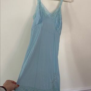 Elegant vintage Blue Lace Slip Dress